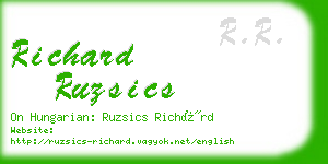 richard ruzsics business card